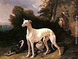 Extensive Canvas Paintings - A Greyhound In An Extensive Landscape